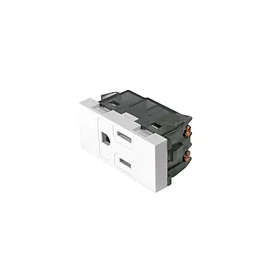 Contacto aterrizado, 1 módulo, línea Española, color blanco - COA-EB / 47051