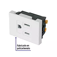 Contacto aterrizado, 1.5 módulos, línea Española, blanco - COA15-EB / 47052 Contacto aterrizado, 1.5 módulos, línea Española, blanco - COA15-EB / 47052