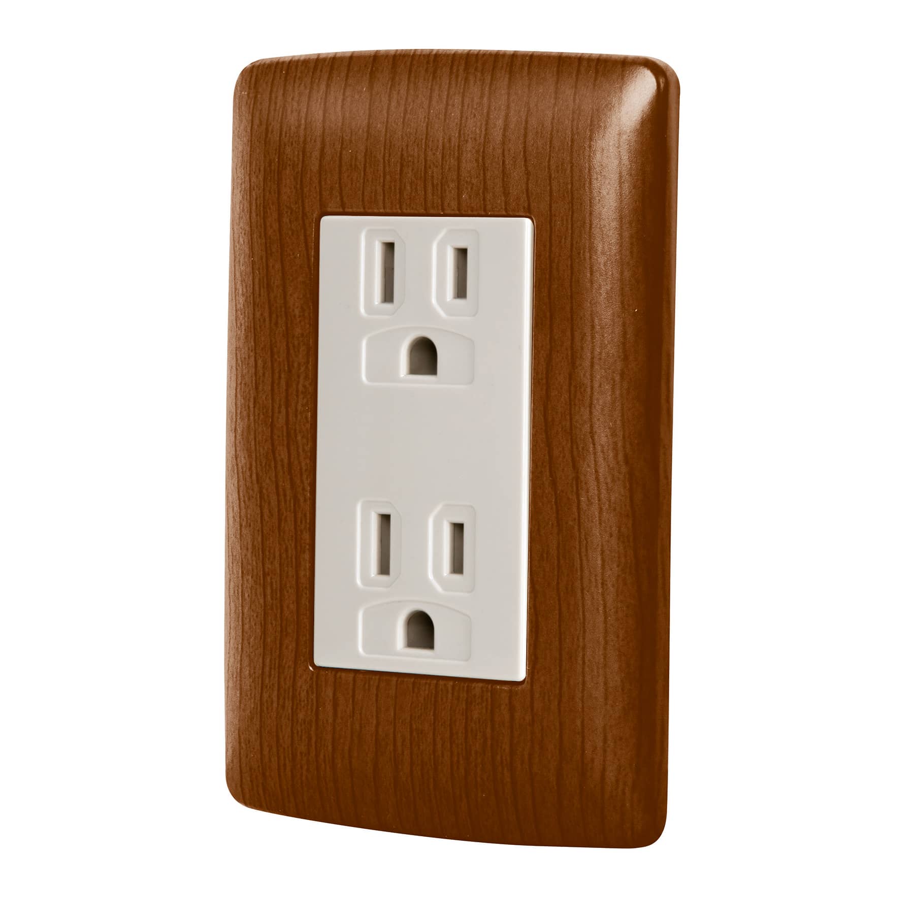 Contacto dúplex aterrizado, color madera, línea Italiana - CODO-IM / 49809 Contacto dúplex aterrizado, color madera, línea Italiana - CODO-IM / 49809