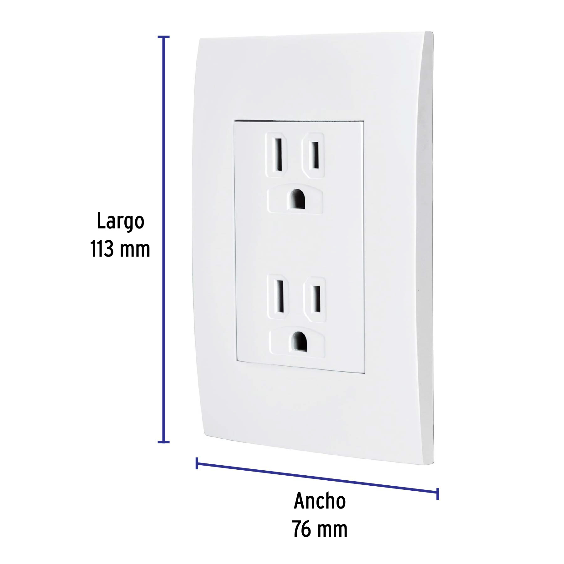 Contacto dúplex, 2 polos + tierra, línea Oslo, blanco - CODO-OB / 48309 Contacto dúplex, 2 polos + tierra, línea Oslo, blanco - CODO-OB / 48309