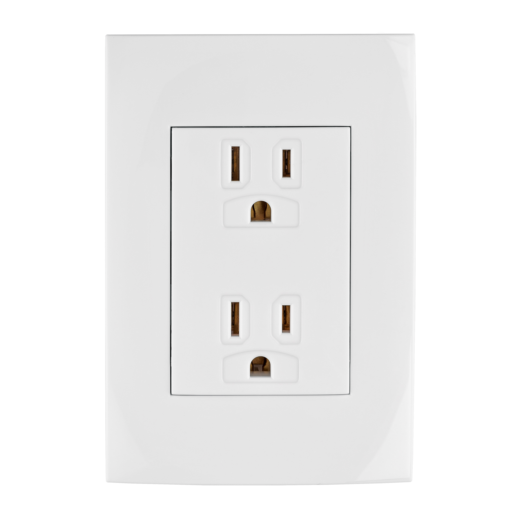 Contacto dúplex, 2 polos + tierra, línea Oslo, blanco - CODO-OB / 48309