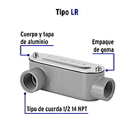 Condulet 1/2' conexión tipo LR, Volteck - COLET-1/2-LR / 46973 Condulet 1/2' conexión tipo LR, Volteck - COLET-1/2-LR / 46973