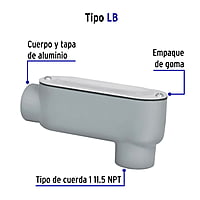 Condulet 1' conexión tipo LB, Volteck - COLET-1-LB / 46972 Condulet 1' conexión tipo LB, Volteck - COLET-1-LB / 46972