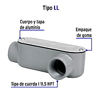 Condulet 1' conexión tipo LL, Volteck - COLET-1-LL / 46978 Condulet 1' conexión tipo LL, Volteck - COLET-1-LL / 46978