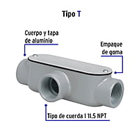 Condulet 1' conexión tipo T, Volteck - COLET-1-T / 46981 Condulet 1' conexión tipo T, Volteck - COLET-1-T / 46981