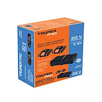Combo cargador dual con 2 baterías de 2Ah, 20V, TRUPER PRO, 103377 - COM-CBA Combo cargador dual con 2 baterías de 2Ah, 20V, TRUPER PRO, 103377 - COM-CBA