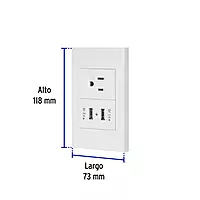 Placa armada 1contacto, 2puertos USB, 1.5mod,Española,blanco - COUSB-EB / 45603 Placa armada 1contacto, 2puertos USB, 1.5mod,Española,blanco - COUSB-EB / 45603