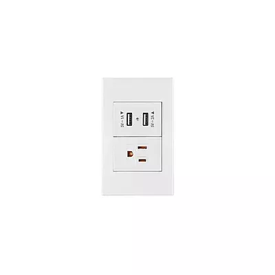 Placa armada 1contacto, 2puertos USB, 1.5mod,Española,blanco - COUSB-EB / 45603