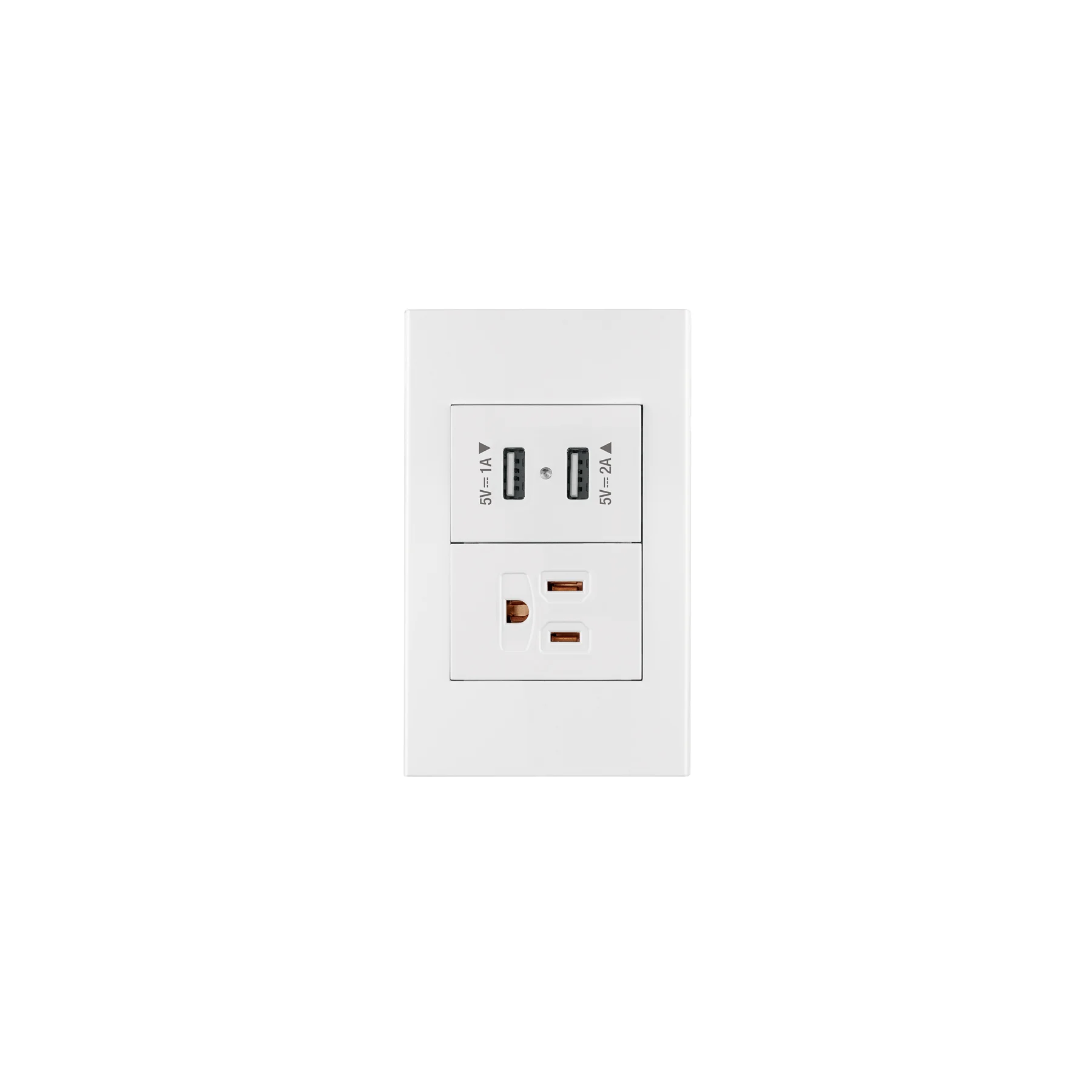 Placa armada 1contacto, 2puertos USB, 1.5mod,Española,blanco - COUSB-EB / 45603 Placa armada 1contacto, 2puertos USB, 1.5mod,Española,blanco - COUSB-EB / 45603
