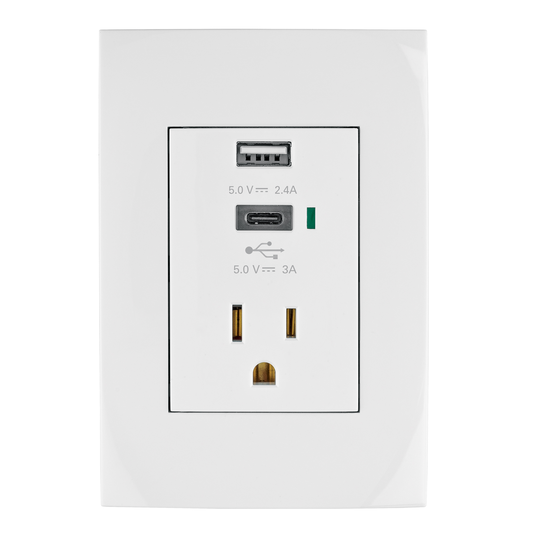 Contacto 2polos + tierra con 2 puertos USB, Oslo, blanco - COUSB-OB / 48313