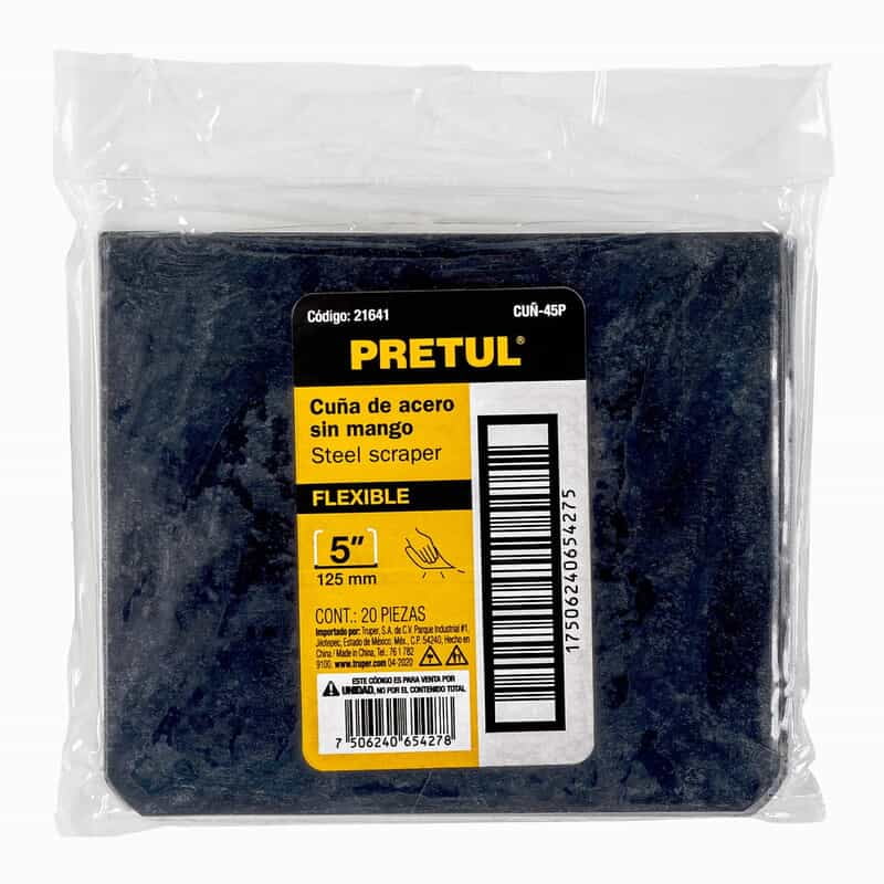 Cuña de 4 X 5', sin mango, Pretul, bolsa 20 piezas - CUÑ-45P / 21641 Cuña de 4 X 5', sin mango, Pretul, bolsa 20 piezas - CUÑ-45P / 21641