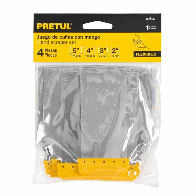 Juego de 4 cuñas con mango de plástico, Pretul - CUÑ-4P / 24200 Juego de 4 cuñas con mango de plástico, Pretul - CUÑ-4P / 24200