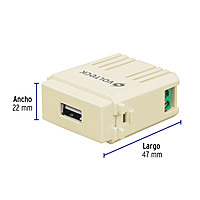 Módulo puerto USB, línea Italiana, color marfil - CUSB-I / 48108 Módulo puerto USB, línea Italiana, color marfil - CUSB-I / 48108