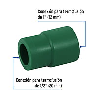 Reducción de PPR, 1'x1/2', 32x20mm - CV-222 / 49823 Reducción de PPR, 1'x1/2', 32x20mm - CV-222 / 49823