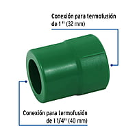 Reducción de PPR, 1-1/4' X 1' - CV-225 / 45469 Reducción de PPR, 1-1/4' X 1' - CV-225 / 45469