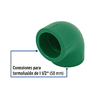 Codo 90° de PPR, 1-1/2', 50mm - CV-565 / 45460 Codo 90° de PPR, 1-1/2', 50mm - CV-565 / 45460