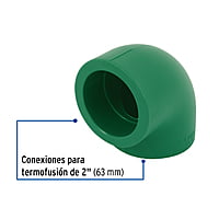 Codo 90° de PPR, 2', 63mm - CV-566 / 45461 Codo 90° de PPR, 2', 63mm - CV-566 / 45461