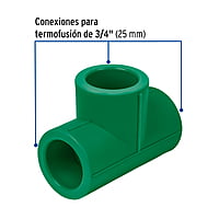 Tee de PPR sencilla, 3/4', 25mm - CV-762 / 49833 Tee de PPR sencilla, 3/4', 25mm - CV-762 / 49833