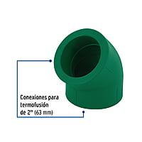 Codo 45° de PPR, 2', 63mm - CV-866 / 45464 Codo 45° de PPR, 2', 63mm - CV-866 / 45464