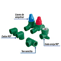 KIT conexiones PPR para instalación regadera, sin manerales - CV-KIT-B / 46037 KIT conexiones PPR para instalación regadera, sin manerales - CV-KIT-B / 46037