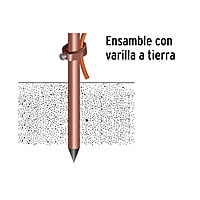 Varilla de acero cobrizado a tierra 1/2' de 1.5 m - VT-15 / 46124 Varilla de acero cobrizado a tierra 1/2' de 1.5 m - VT-15 / 46124