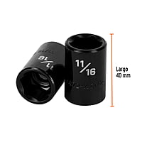 Dado de impacto, 6 puntas, cuadro 1/2' de 11/16' - D-7422-H / 13380 Dado de impacto, 6 puntas, cuadro 1/2' de 11/16' - D-7422-H / 13380