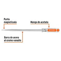 Desarmador plano, barra cuadrada, mango acetato, 3/8 x 10' - DC-3/8X10 / 14113 Desarmador plano, barra cuadrada, mango acetato, 3/8 x 10' - DC-3/8X10 / 14113