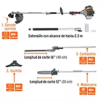 Desbrozadora multifuncional 4 en 1, a gasolina 45 cc, Truper - DES-45M / 103205 Desbrozadora multifuncional 4 en 1, a gasolina 45 cc, Truper - DES-45M / 103205
