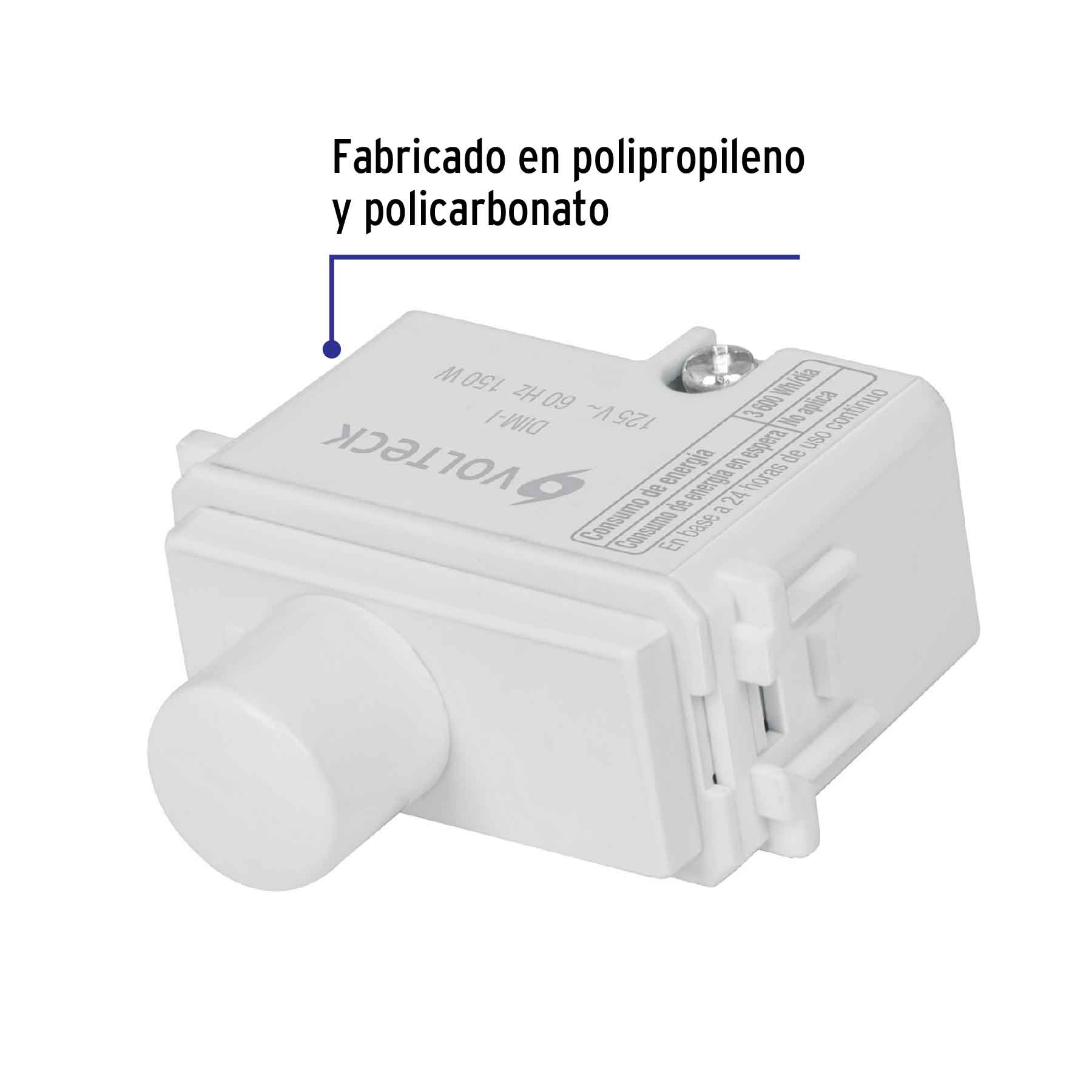 Dimmer giratorio, línea Italiana, color blanco - DIM-IB / 48138 Dimmer giratorio, línea Italiana, color blanco - DIM-IB / 48138