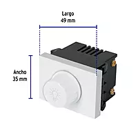 Dimmer giratorio, 1.5 módulos, línea Española, color blanco - DIM15-EB / 47054 Dimmer giratorio, 1.5 módulos, línea Española, color blanco - DIM15-EB / 47054