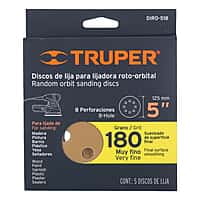 Caja con 5 discos de lija 5' grano 180 lijadora roto-orbital - DIRO-518 / 17952 Caja con 5 discos de lija 5' grano 180 lijadora roto-orbital - DIRO-518 / 17952
