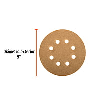 Caja con 5 discos de lija 5' grano 80 lijadora roto-orbital - DIRO-58 / 17942 Caja con 5 discos de lija 5' grano 80 lijadora roto-orbital - DIRO-58 / 17942