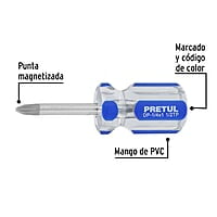 Desarmador punta Phillips, 1/4 x 1-1/2', mango PVC, Pretul - DP-1/4X1-1/2TP / 21476 Desarmador punta Phillips, 1/4 x 1-1/2', mango PVC, Pretul - DP-1/4X1-1/2TP / 21476