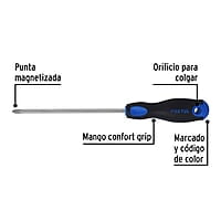 Desarmador punta Phillips, 1/4x6', mgo Comfort Grip, Pretul - DP-1/4X6BP / 21499 Desarmador punta Phillips, 1/4x6', mgo Comfort Grip, Pretul - DP-1/4X6BP / 21499