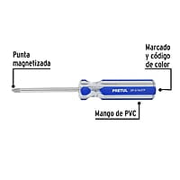Desarmador punta Phillips, 3/16 x 3', mango PVC, Pretul - DP-3/16X3TP / 21471 Desarmador punta Phillips, 3/16 x 3', mango PVC, Pretul - DP-3/16X3TP / 21471