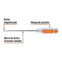 Desarmador plano 1/4x6' mango de acetato - DR-1/4X6 / 13999 Desarmador plano 1/4x6' mango de acetato - DR-1/4X6 / 13999