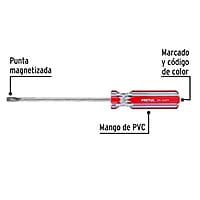 Desarmador plano, 1/4 x 6', mango PVC, Pretul - DR-1/4X6TP / 21462 Desarmador plano, 1/4 x 6', mango PVC, Pretul - DR-1/4X6TP / 21462