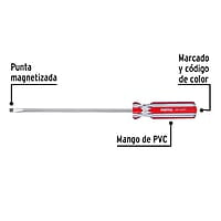 Desarmador plano, 1/4 x 8', mango PVC, Pretul - DR-1/4X8TP / 21460 Desarmador plano, 1/4 x 8', mango PVC, Pretul - DR-1/4X8TP / 21460