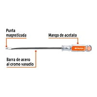 Desarmador plano 3/8x8' mango de acetato - DR-3/8X8 / 14008 Desarmador plano 3/8x8' mango de acetato - DR-3/8X8 / 14008
