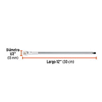 Extensión de 12' para matraca, para dados cuadro 3/8' - E-5262 / 13667 Extensión de 12' para matraca, para dados cuadro 3/8' - E-5262 / 13667