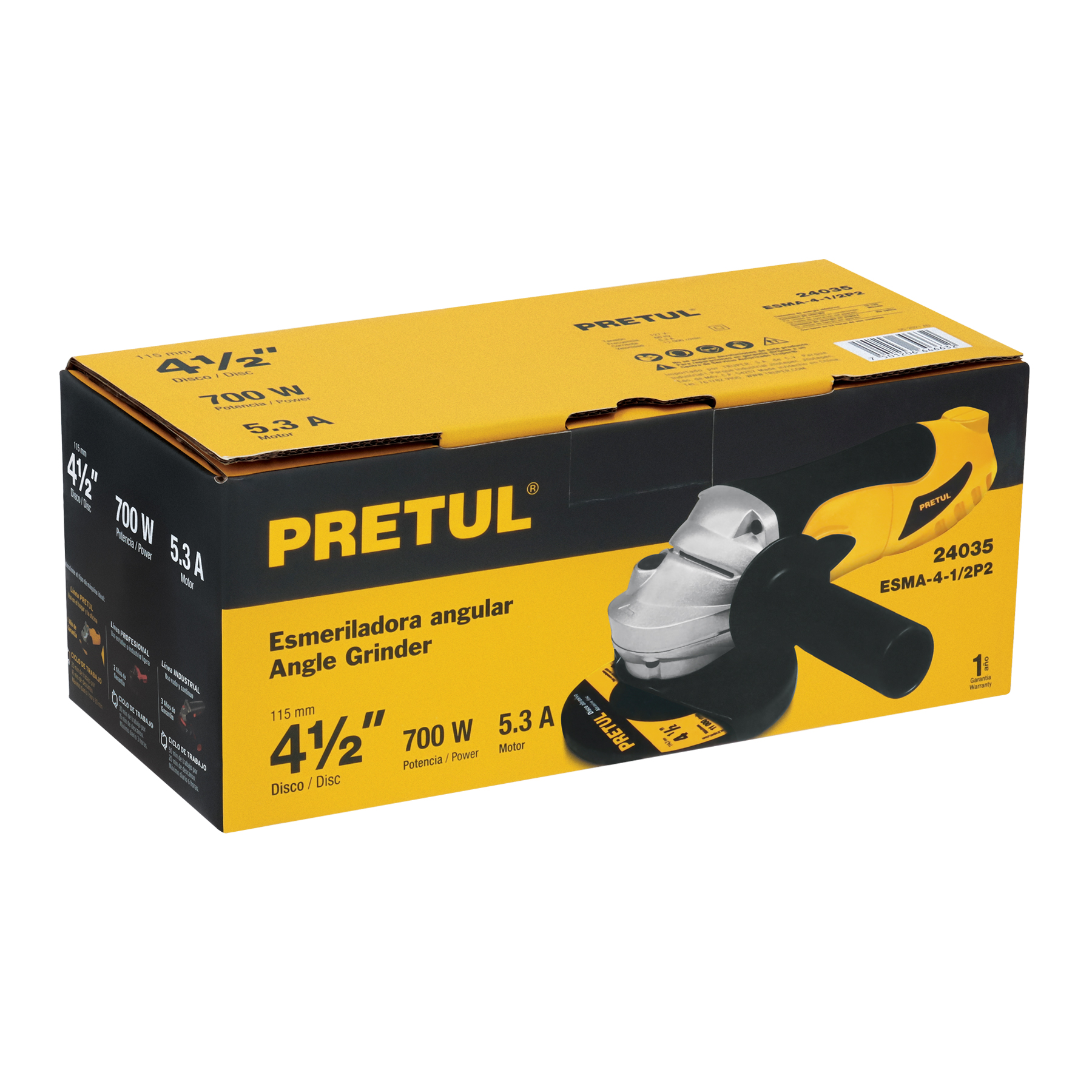 ESMA-4-1/2P2 Esmeriladora angular 4-1/2', 630 W, Pretul ESMA-4-1/2P2 Esmeriladora angular 4-1/2', 630 W, Pretul