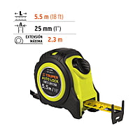 Flexómetro Auto Lock, 5.5 m, cinta 25 mm - FA-55M / 10748 Flexómetro Auto Lock, 5.5 m, cinta 25 mm - FA-55M / 10748