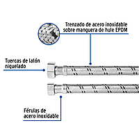 Manguera Para Boiler De 1/2 A 3/4 Aluminio 60 cm - FBO-1260X