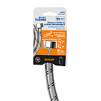 Manguera hule, 1/2', 80 cm, acero inoxidable, usos generales - FBO-1280X / 49134