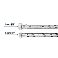 Manguera hule, 1/2', 80 cm, acero inoxidable, usos generales - FBO-1280X / 49134