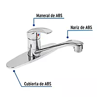 Monomando fregadero, ABS, cuello recto, BASIC - FP-076 / 49551