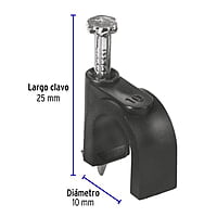 Bolsa con 20 grapas negras de 10 mm para cable redondo - GCU-10N / 48282 Bolsa con 20 grapas negras de 10 mm para cable redondo - GCU-10N / 48282