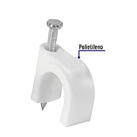 Bolsa con 20 grapas blancas de 12 mm para cable redondo - GCU-12B / 48275 Bolsa con 20 grapas blancas de 12 mm para cable redondo - GCU-12B / 48275