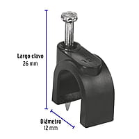 Bolsa con 20 grapas negras de 12 mm para cable redondo - GCU-12N / 48283 Bolsa con 20 grapas negras de 12 mm para cable redondo - GCU-12N / 48283