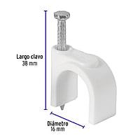 Bolsa con 20 grapas blancas de 16 mm para cable redondo - GCU-16B / 48276 Bolsa con 20 grapas blancas de 16 mm para cable redondo - GCU-16B / 48276